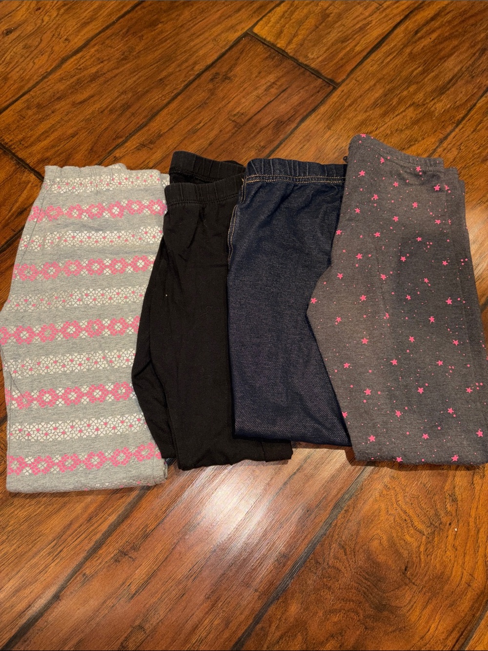 Girls 4-Pack Assorted Leggings - Pink, Gray, Black, Navy